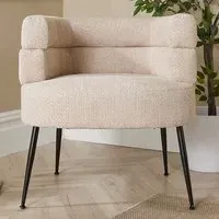 Barrel Accent Chair - Brown, Boucle