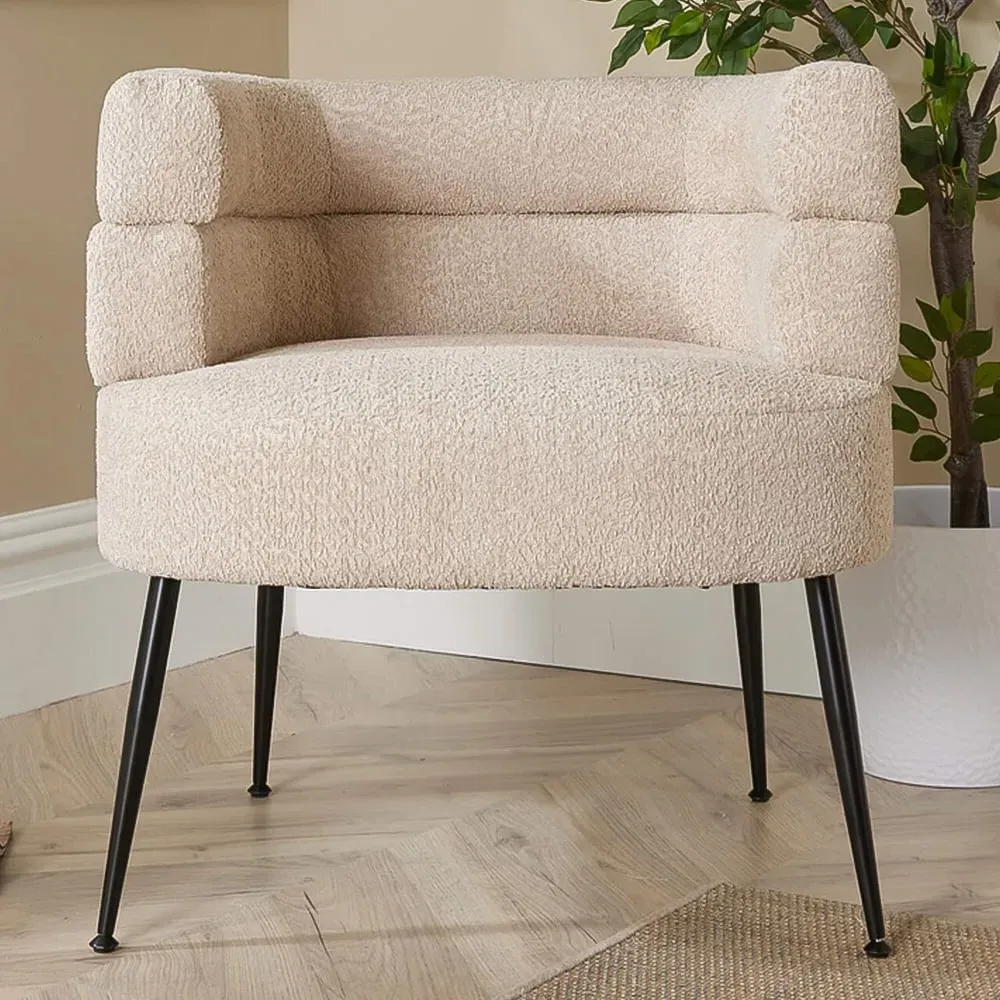 Barrel Accent Chair - Brown, Boucle image