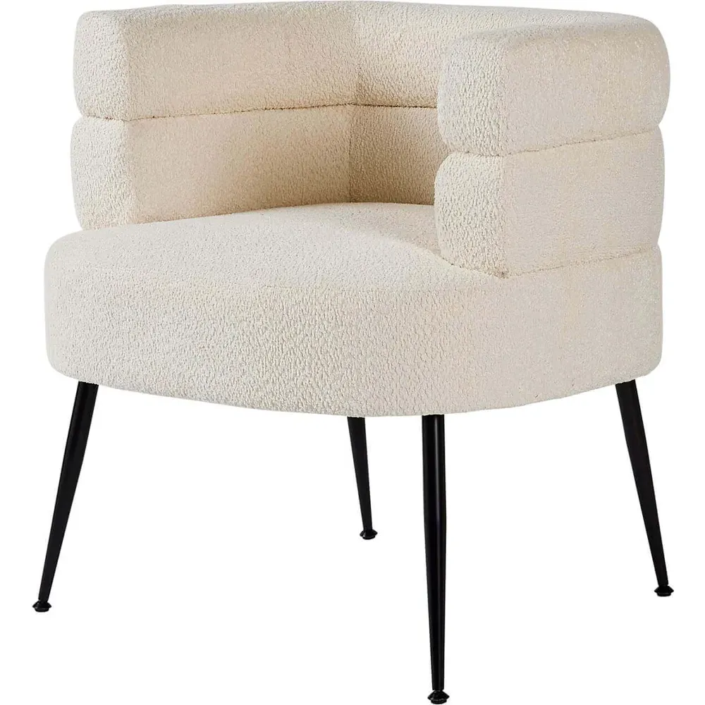 Barrel Accent Chair - Cream, Boucle