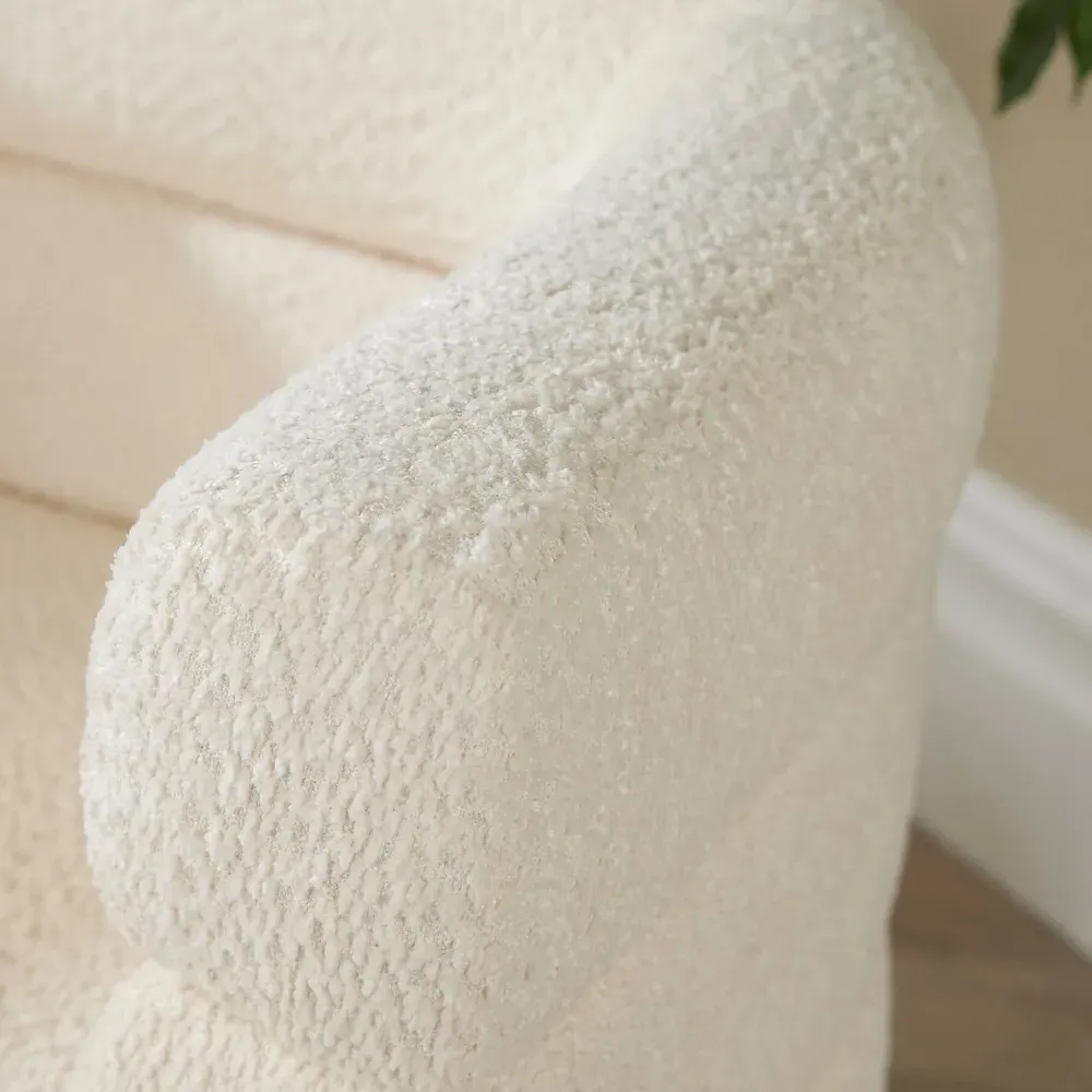 Barrel Accent Chair - Cream, Boucle
