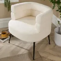 Barrel Accent Chair - Cream, Boucle