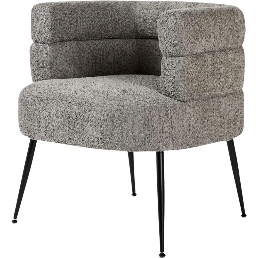 Barrel Accent Chair - Grey, Boucle