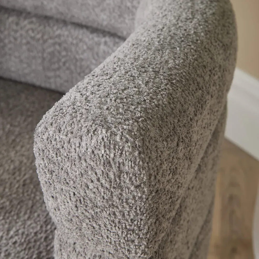 Barrel Accent Chair - Grey, Boucle