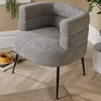 Barrel Accent Chair - Grey, Boucle