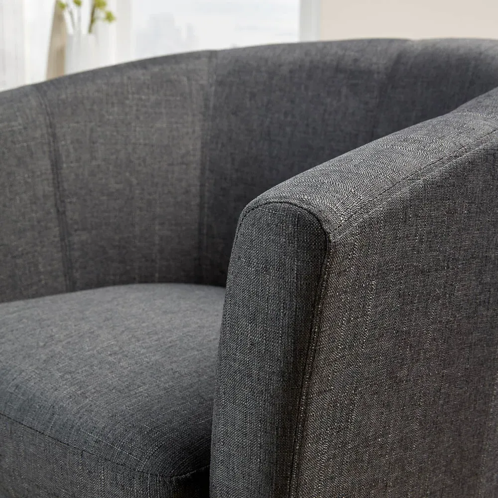 Bedford Padded Tub Chair - Charcoal