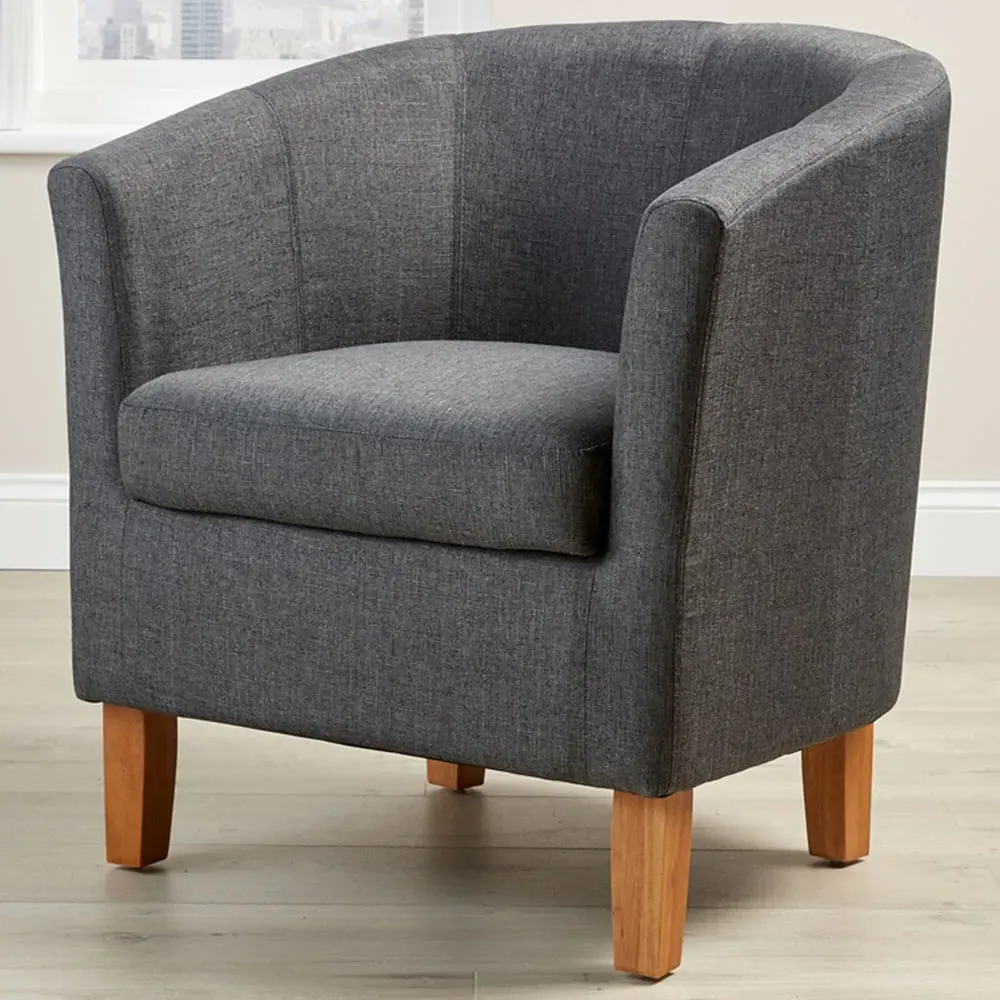 Bedford Padded Tub Chair - Charcoal