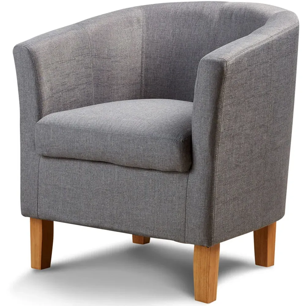 Bedford Padded Tub Chair - Light Grey