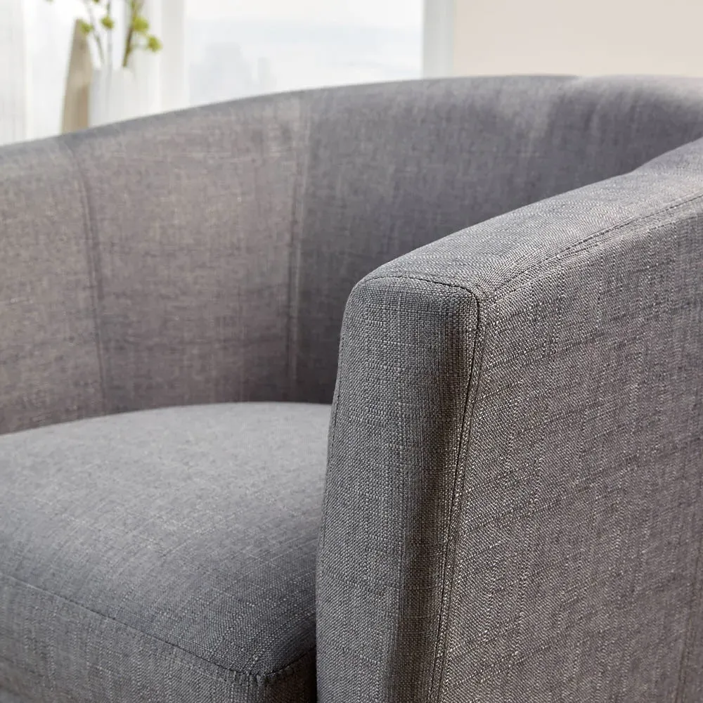 Bedford Padded Tub Chair - Light Grey