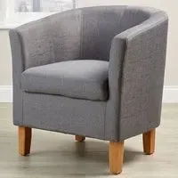 Bedford Padded Tub Chair - Light Grey
