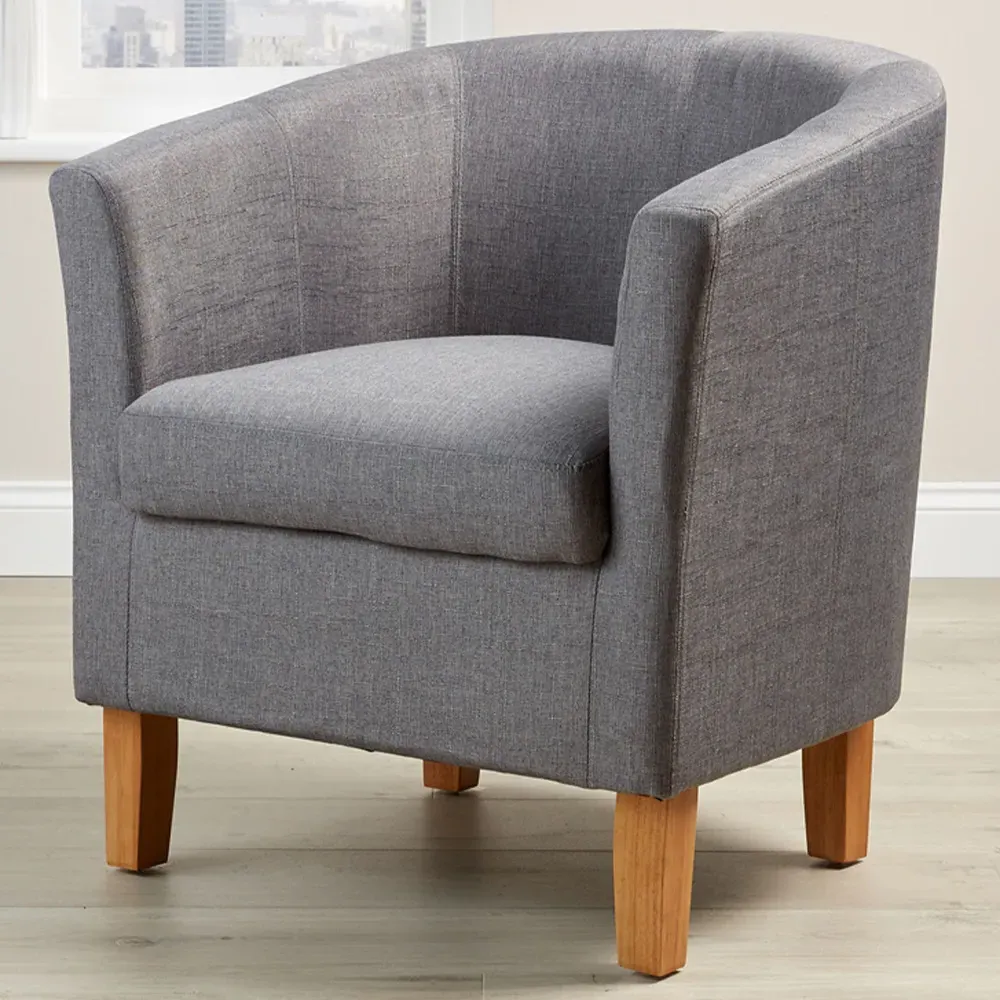 Bedford Padded Tub Chair - Light Grey