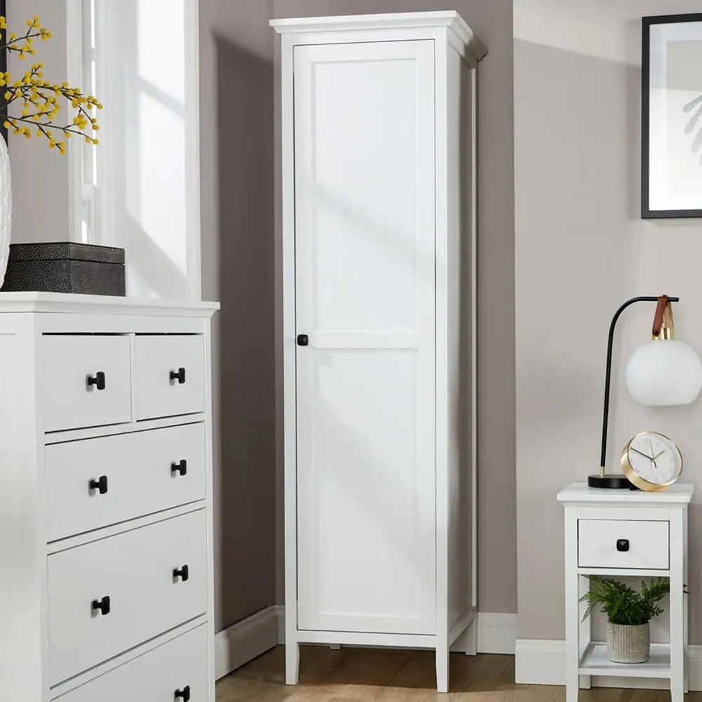 Belle Vue Single Door Wardrobe - White image