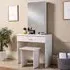 Berlin Single Drawer Dressing Table Set with Mirror - Grey