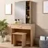 Berlin Single Drawer Dressing Table Set with Mirror - Oak