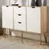 Boden 2 Door 3 Drawer Sideboard - White, Oak Effect
