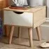 Boden Single Drawer Bedside Table - White, Oak