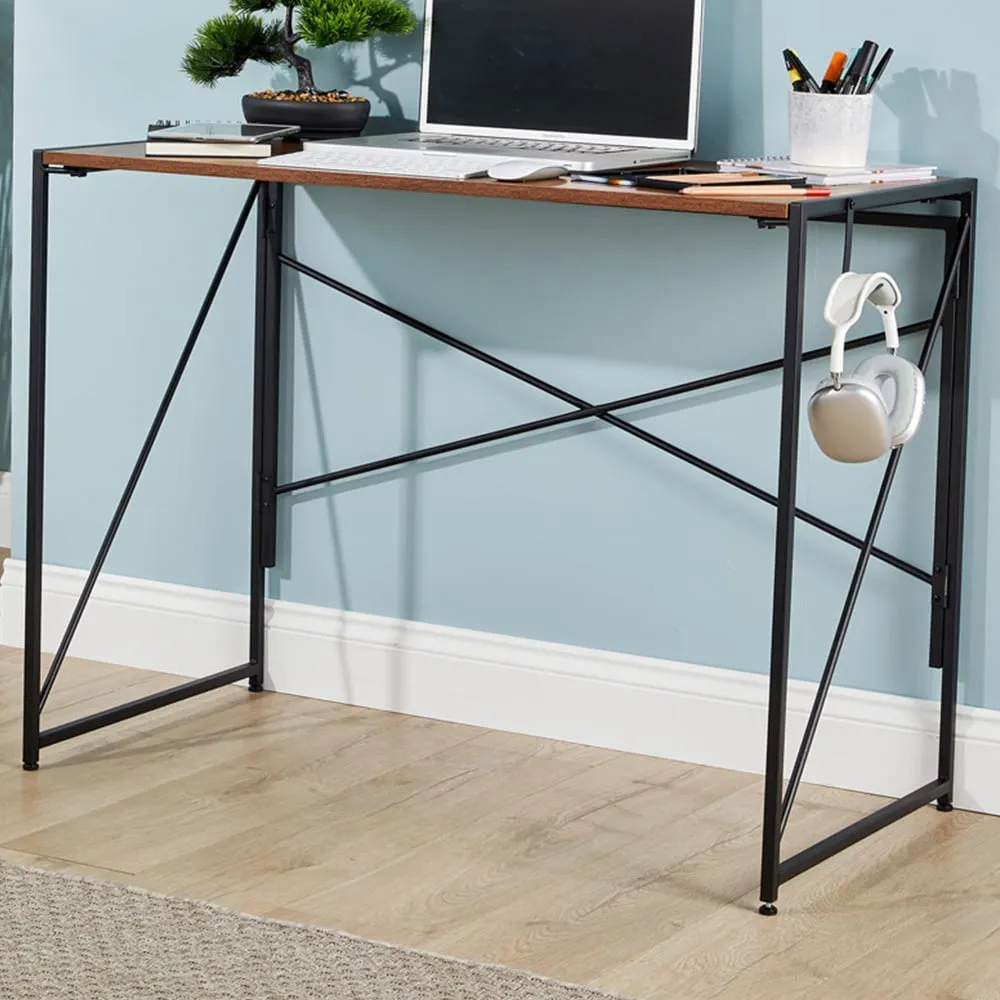 Brampton Folding Desk with Hook - Dark Oak
