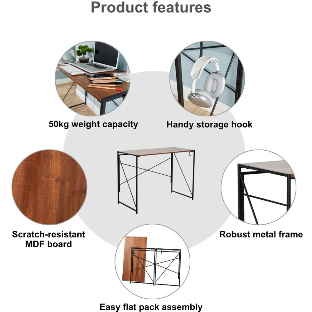Brampton Folding Desk with Hook - Light Oak