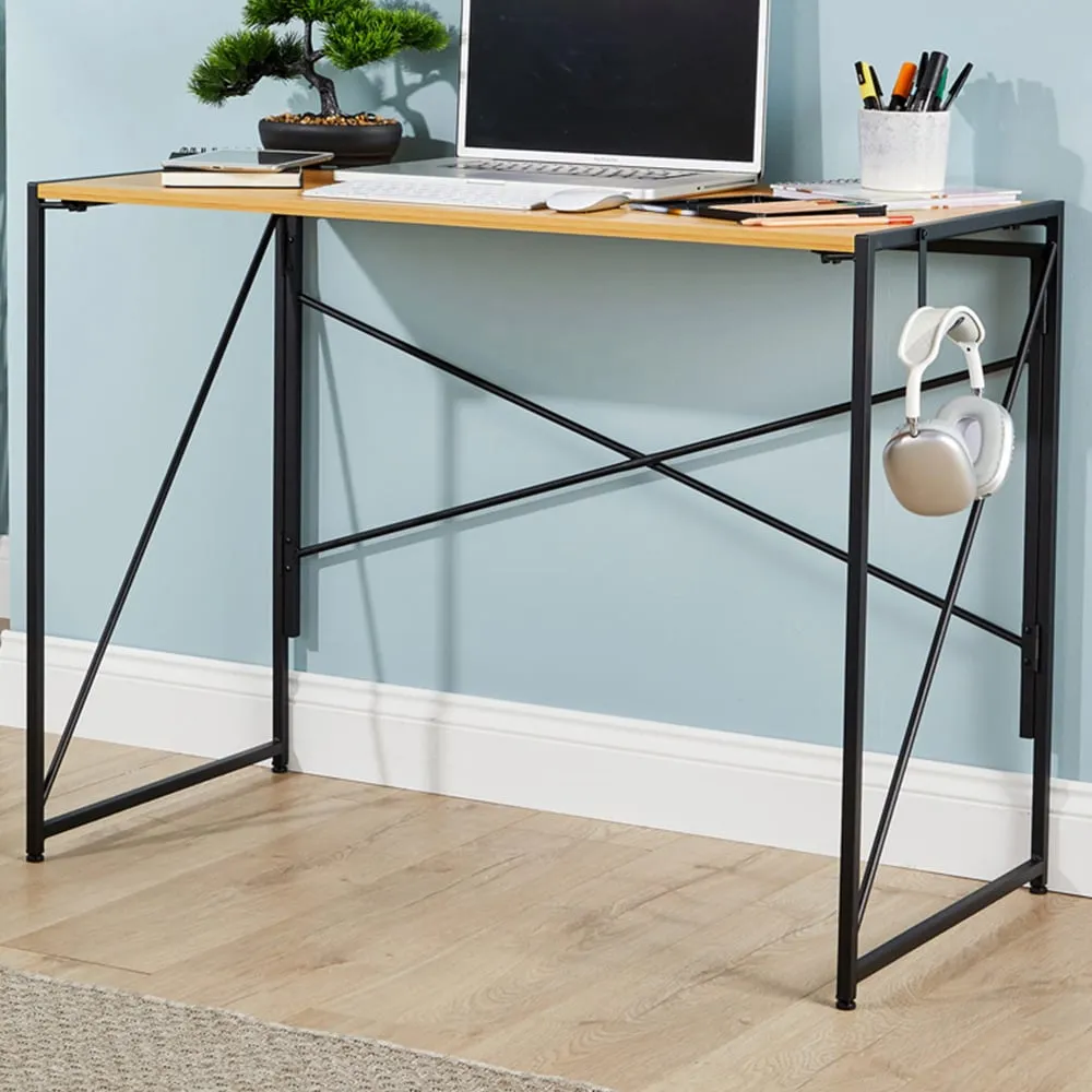 Brampton Folding Desk with Hook - Light Oak