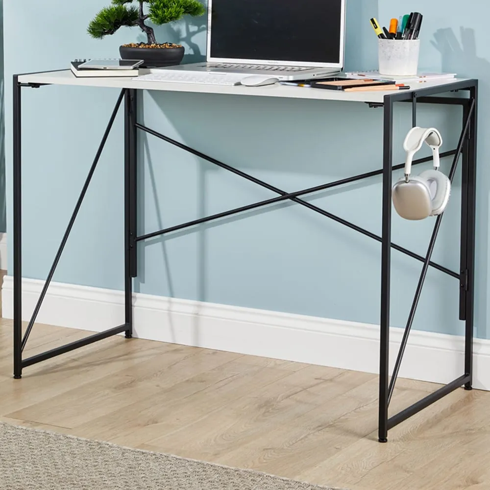 Brampton Folding Desk with Hook - White