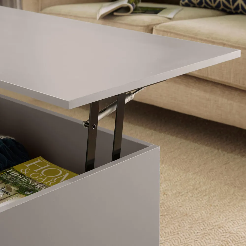 Bruges 2 Drawer Lift Up Coffee Table - Grey