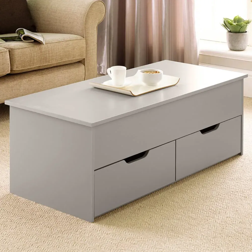 Bruges 2 Drawer Lift Up Coffee Table - Grey