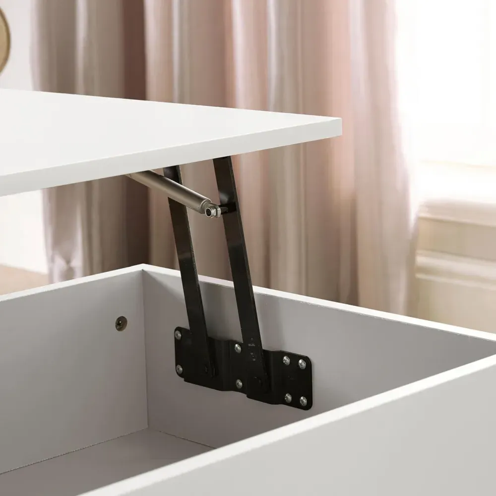 Bruges 2 Drawer Lift Up Coffee Table - White