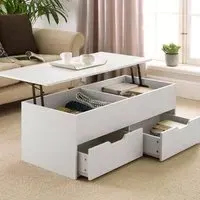 Bruges 2 Drawer Lift Up Coffee Table - White