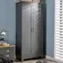 Camden 2 Door Wardrobe with Storage - Graphite Grey, Oak