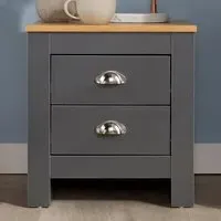 Camden 2 Drawer Bedside Table - Black