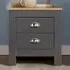 Camden 2 Drawer Bedside Table - Black