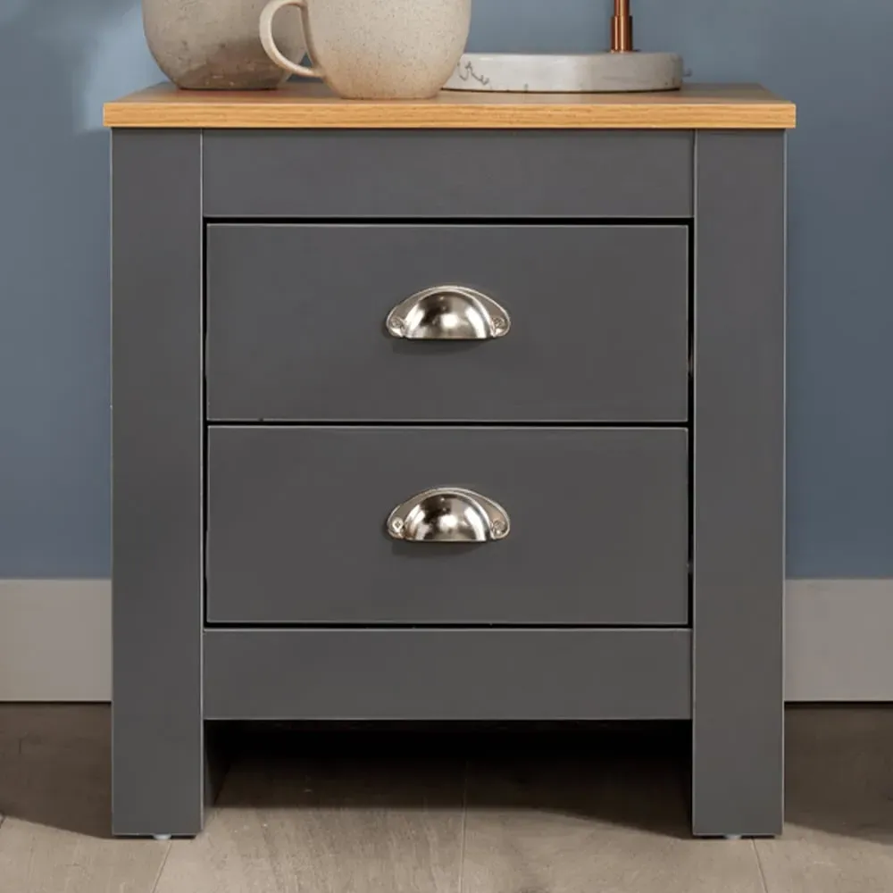 Camden 2 Drawer Bedside Table - Black image