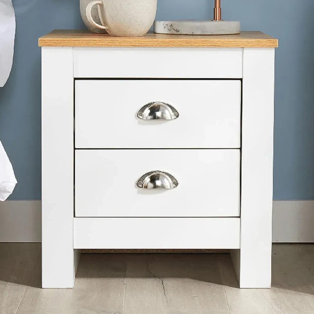 Camden 2 Drawer Bedside Table - White