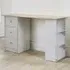 Camden 3 Drawer Office Desk with Shelves - Grey, Sonoma Oak