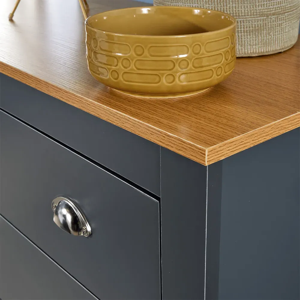 Camden 4 Drawer Chest of Drawers - Graphite, Oak Top