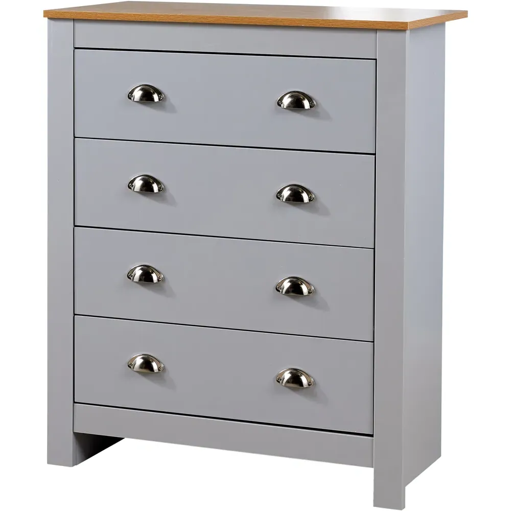Camden 4 Drawer Chest of Drawers - Grey, Wood