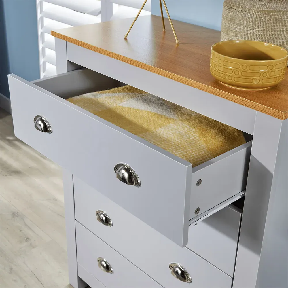 Camden 4 Drawer Chest of Drawers - Grey, Wood