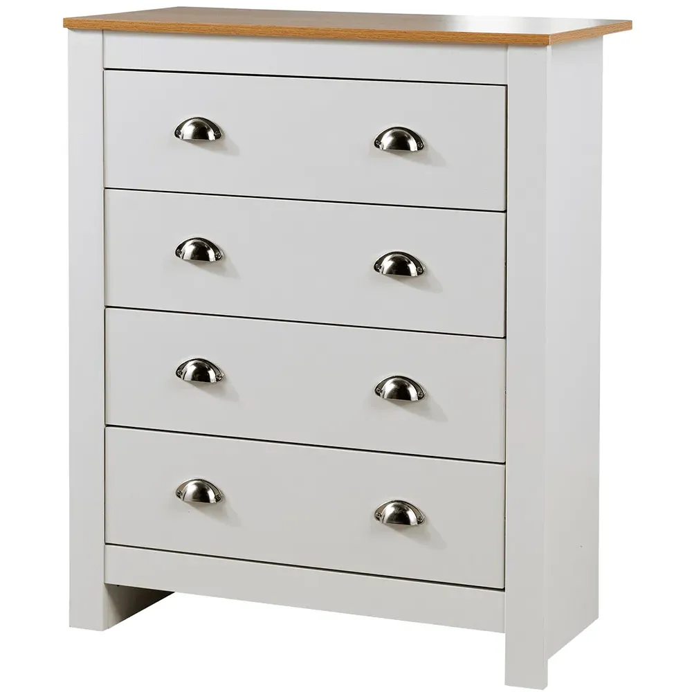 Camden 4 Drawer Chest of Drawers - White, Wood