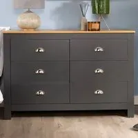 Camden 6 Drawer Chest of Drawers - Grey