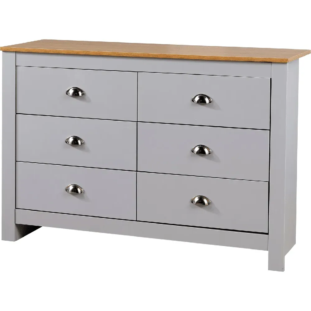 Camden 6 Drawer Chest of Drawers - Grey, Oak