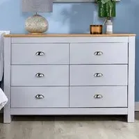 Camden 6 Drawer Chest of Drawers - Grey, Oak