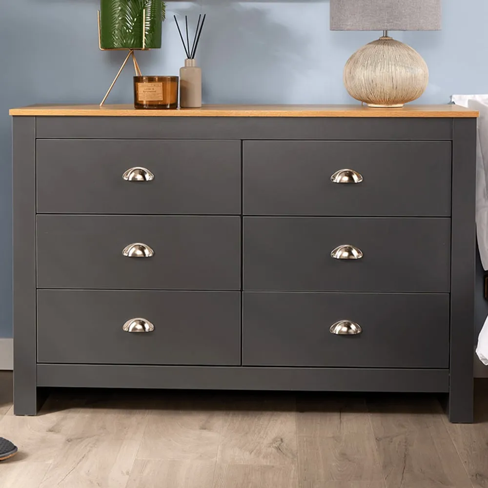 Camden 6 Drawer Chest of Drawers - Grey