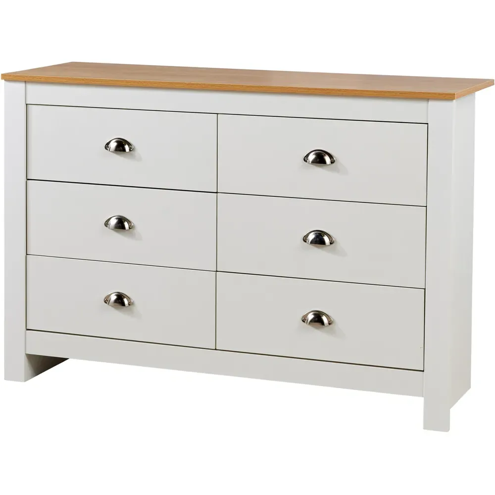 Camden 6 Drawer Chest of Drawers - White, Oak