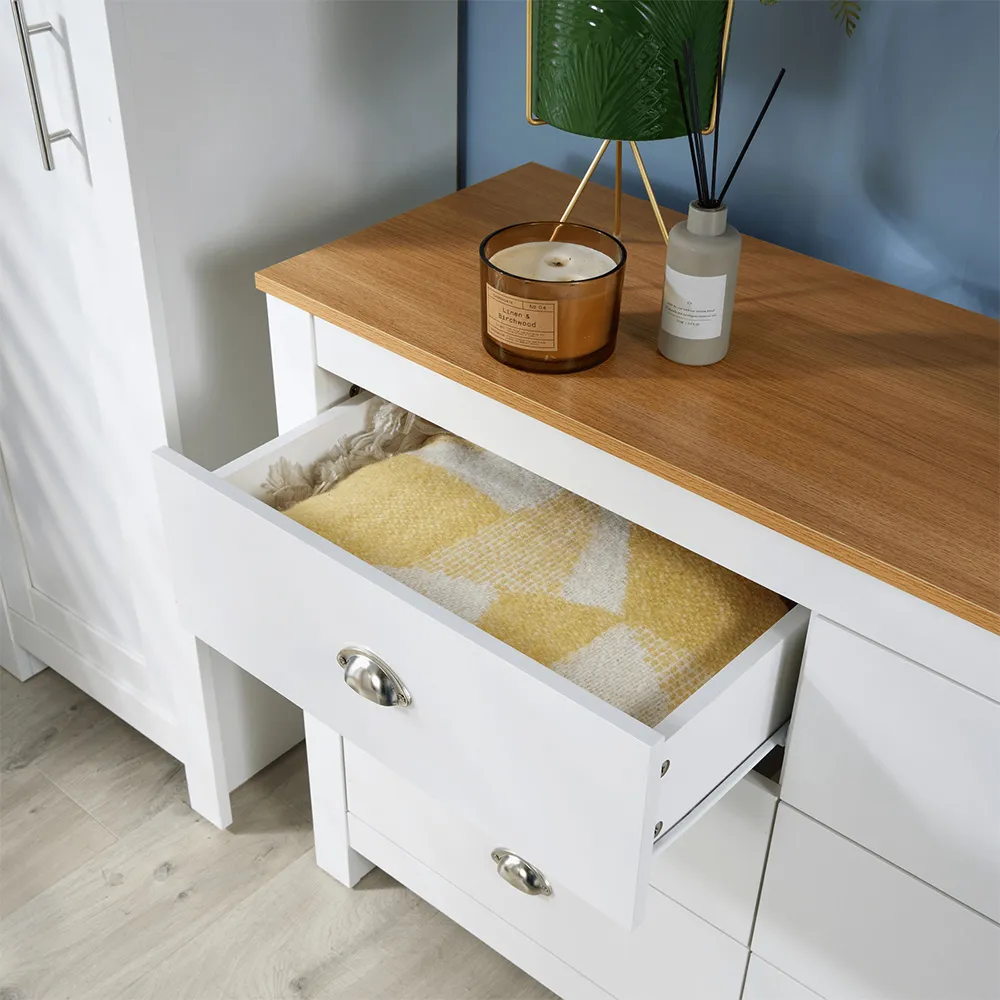 Camden 6 Drawer Chest of Drawers - White, Oak