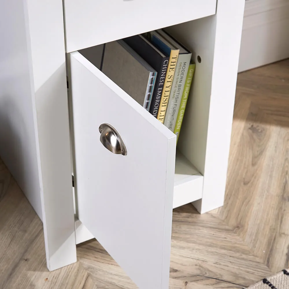 Camden PC Desk with Storage - White, Oak