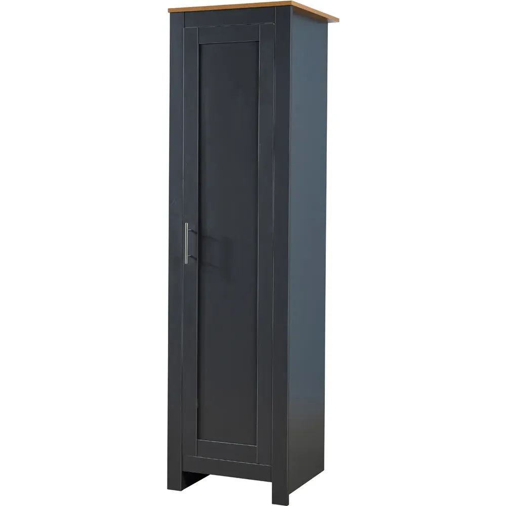 Camden Single Door Slim Wardrobe - Graphite, Oak
