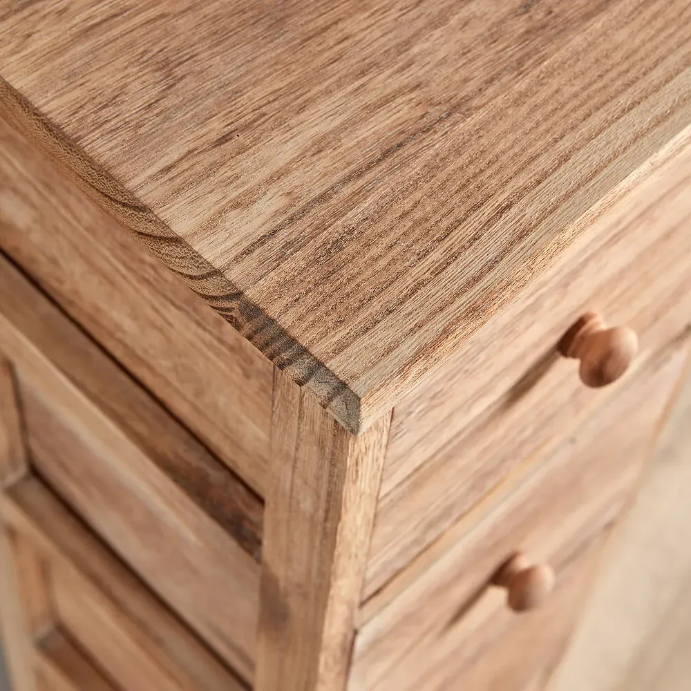 Canterbury 5 Drawer Tall Chest of Drawers - Brown, Solid Wood