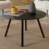 Caribou Round Coffee Table with Iron Legs - Black, Mango Wood