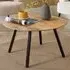 Caribou Round Coffee Table with Iron Legs - Brown, Mango Wood