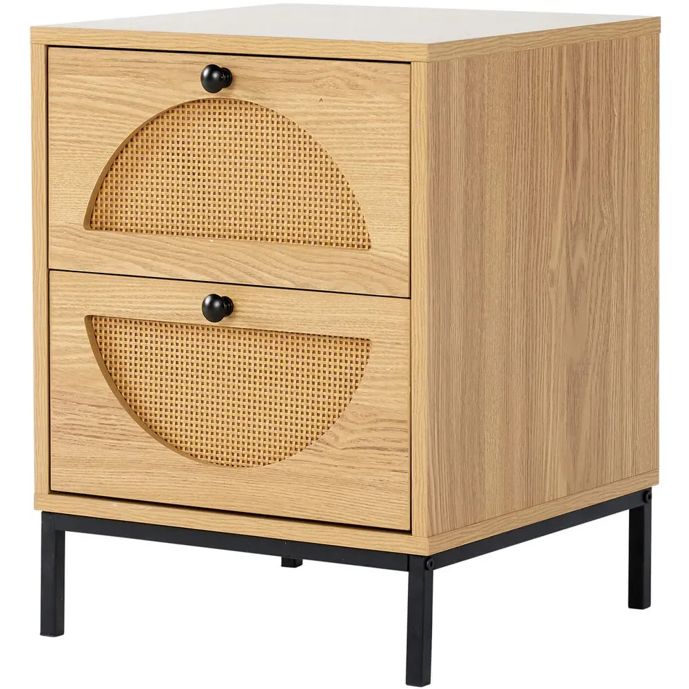 Chatteris 2 Drawer Bedside Table - Brown