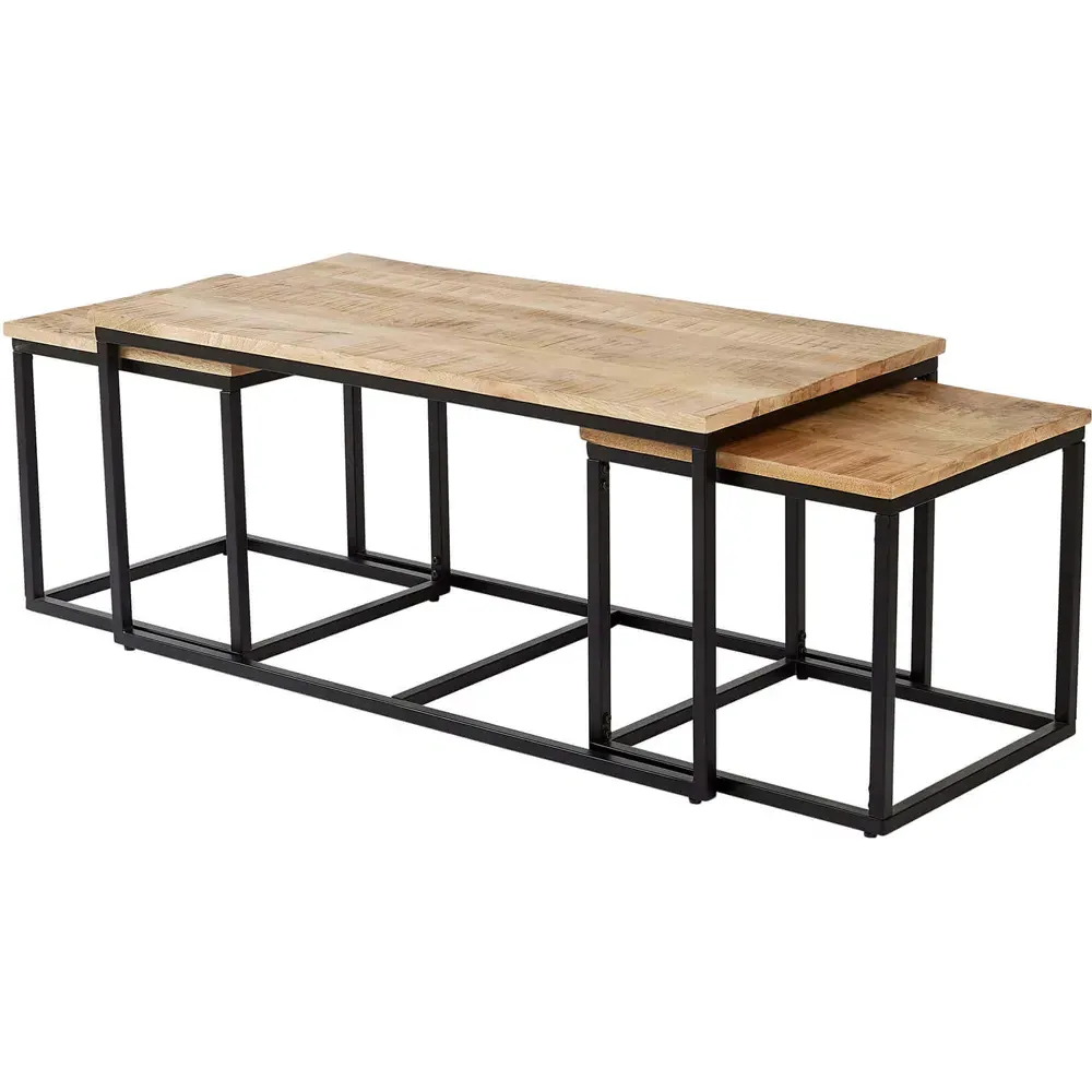 Cherokee Nest of Tables Set of 3 - Brown, Mango Wood